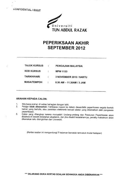 MPW1133 PENGAJIAN MALAYSIA UNIRAZAK - K-Force