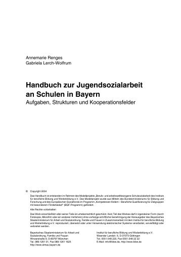 Handbuch zur Jugendsozialarbeit an Schulen in Bayern