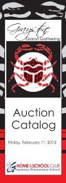 auction catalog cover - Graystone Home & School Club