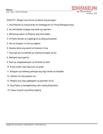 Likas na yaman worksheet for grade 2 5