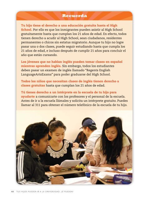 Tus hijos pueden ir a la universidad. - New York Immigration Coalition