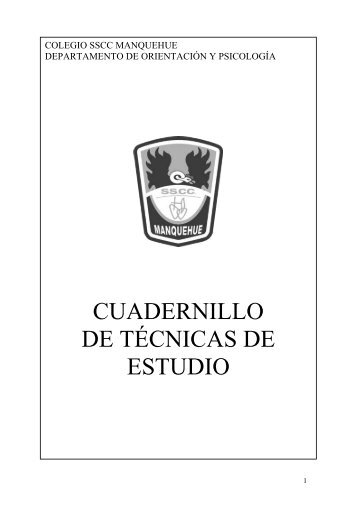 Cuadernillo TÃ©cnicas de Estudio - Colegio SS.CC. Manquehue