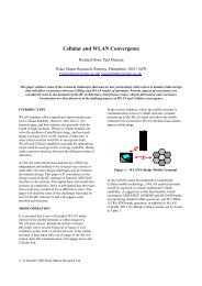 Cellular and WLAN Convergence - Roke Manor Research Limited