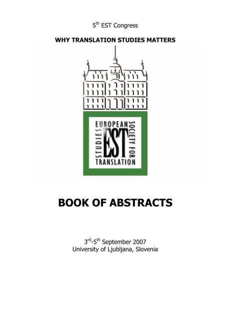 BOOK OF ABSTRACTS - Lugos