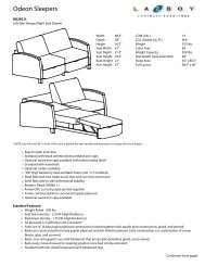 Download Product Specification Sheet - La-Z-Boy Business Furniture