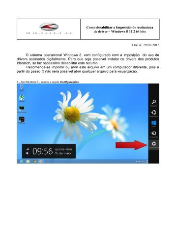 Como desabilitar a ImposiÃ§Ã£o de Assinatura de driver ... - Identech