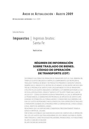 Impuestos | Ingresos brutos: Santa Fe - Errepar