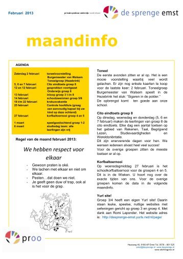 maandinfo februari 2013 - De Sprenge Emst