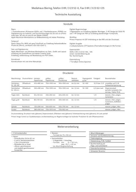 Datenblatt (PDF) - Mediahaus Biering Gmbh