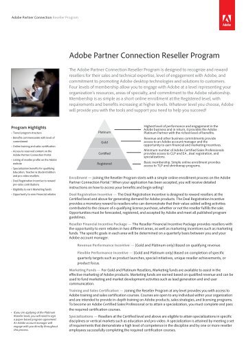 Adobe Partner Connection Reseller Program