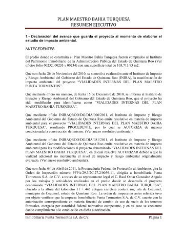 PLAN MAESTRO BAHIA TURQUESA - sinat - Semarnat