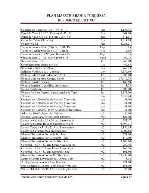 PLAN MAESTRO BAHIA TURQUESA - sinat - Semarnat