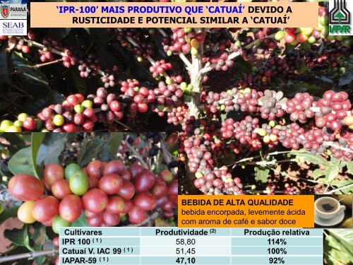 IPR 100 – PRIMEIRA CULTIVAR DE CAFÉ ARÁBICA RESISTENTE ...