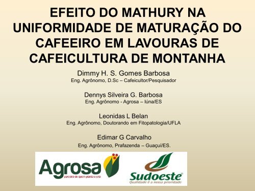 efeito do mathury na uniformidade de maturação do cafeeiro em ...