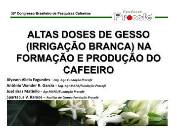 irrigação branca - Fundação Procafé