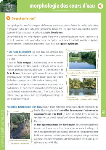 morphologie des cours d'eau - (SAGE) du bassin de l'Huisne