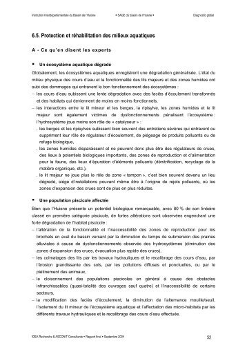 6.5. Protection et réhabilitation des milieux aquatiques - (SAGE) du ...