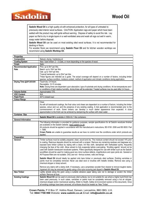 Download the Technical Datasheet - Sadolin