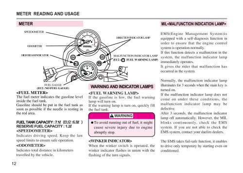 Daelim B-Bone Owners Manual - Mojo Motorcycles