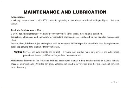 READ THIS MANUAL CAREFULLY! - Mojo Motorcycles