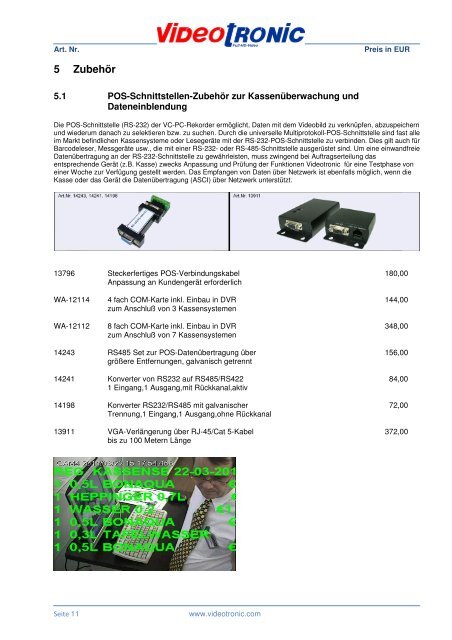 Full HD  CVI und SDI Händler Preisliste 2015 gültig ab 01.05.15