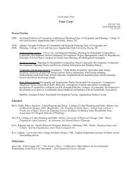 Curriculum Vitae - Department of Geography and Planning