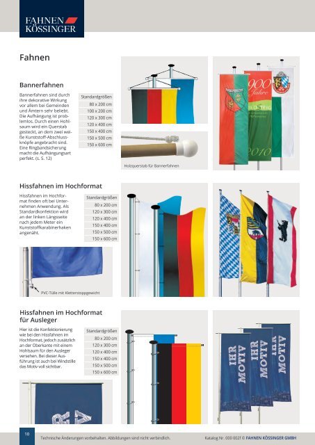 Fahnen Kössinger Flaggenkatalog