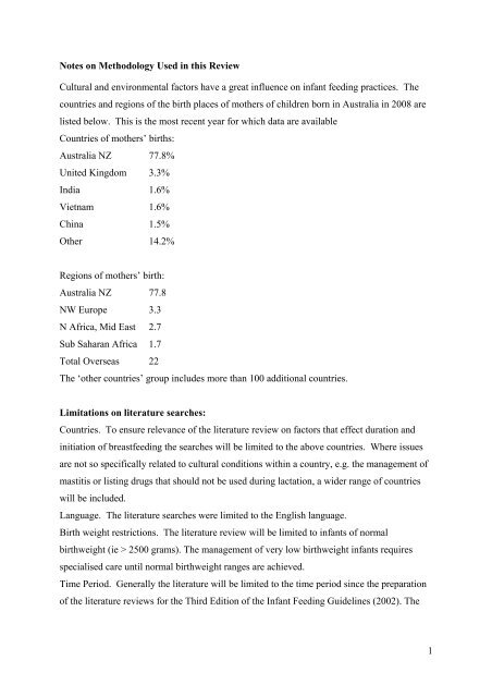 Literature review for - Flourish Paediatrics