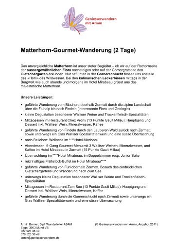 Matterhorn-Gourmet-Wanderung (2 Tage) - Geniesserwandern mit ...