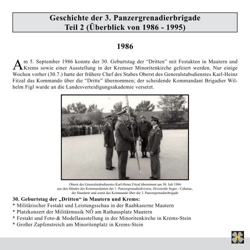 die geschichte der 3. panzergrenadierbrigade - Österreichs ...