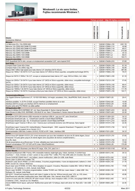 Tarif Fujitsu Technology Solutions