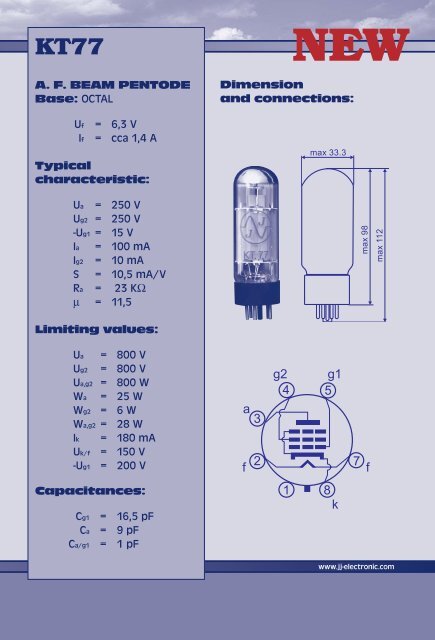 JJ KT77 Datasheet 2005 - Dr. Tube