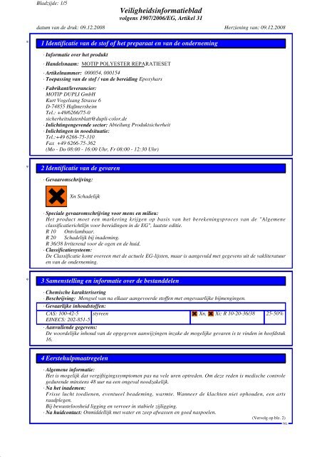 Download MSDS - Motip.com