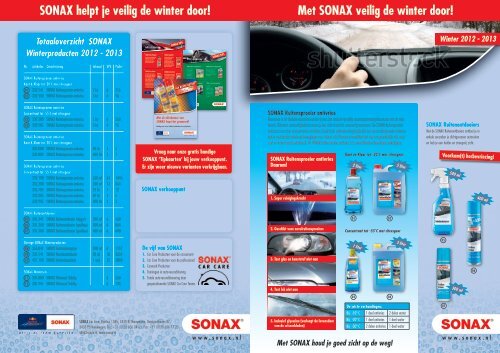 Met SONAX veilig de winter door!