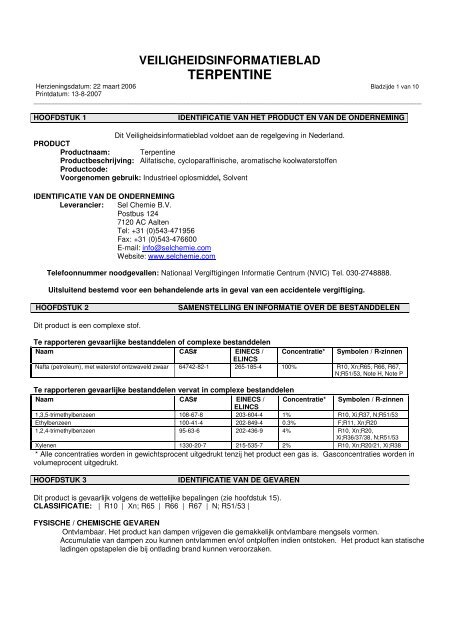 Terpentine (Sel) - Tinnemans.nl