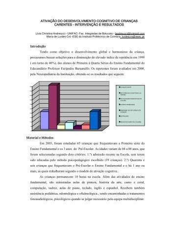 ATIVAÇÃO DO DESENVOLVIMENTO COGNITIVO DE ... - Esec