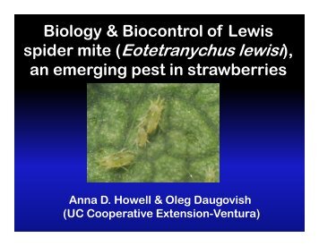 Biology & Biocontrol of Lewis spider mite, an ... - Monterey County