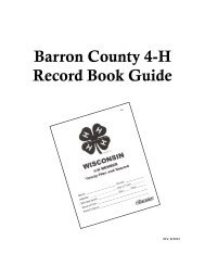 Barron County 4-H Record Book Guide - University of Wisconsin ...