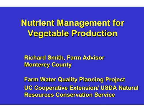 Details on the Soil Nitrate Quick Test - Salinas Valley