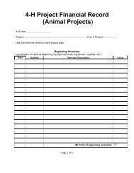4-H Project Financial Record