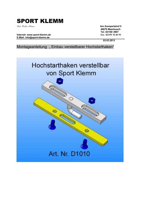 Hochstarthaken verstellbar - Sport Klemm Flugmodelle