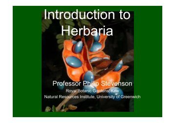 Herbarium introduction - Natural Resources Institute