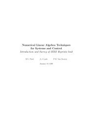 Numerical Linear Algebra Techniques for Systems and Control ...