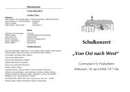 Schulkonzert Ã¢Â€ÂžVon Ost nach WestÃ¢Â€Âœ - Privates Gymnasium St ...