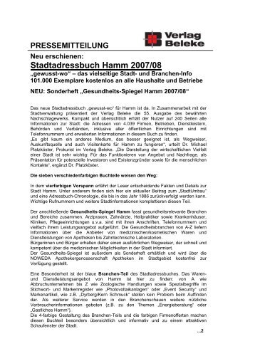 Stadtadressbuch Hamm 2007/08