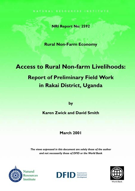 Access to Rural Non-Farm Livelihoods - Natural Resources Institute