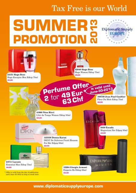 DSD Promotion Summer 2013 - Diplomatic Supply Europe