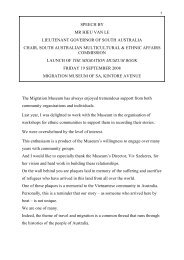 Migration Museum Book Launch and speechPM ... - Multicultural SA