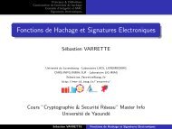 Fonctions de Hachage et Signatures Electroniques - Sebastien ...