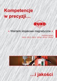 Instrukcja obsÅugi i wykaz czÄÅci do wiertarek magnetycznych RUKO